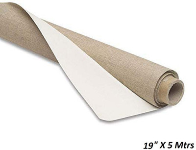 Eascan Art Canvas Roll 16 Inch X 5 Meters Primed Linen Cotton Medium Grain Canvas Roll (Set of 1)(Linen)
