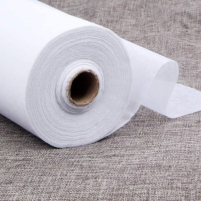 Crafts Haveli Fusible Cotton Buckram Interfacing Canvas for Stitching (4m, White) Cotton Soft Touch Canvas Roll (Set of 1)(White)