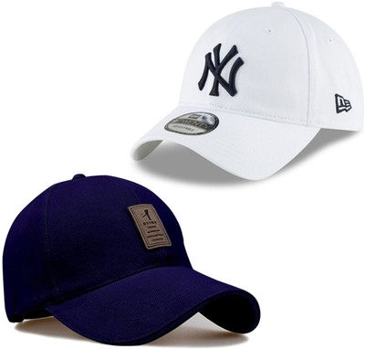 cap world Solid, Self Design, Embroidered Sports/Regular Cap Cap(Pack of 2)