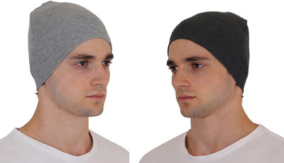 Atabz Solid Skull Cap Cap(Pack of 2)