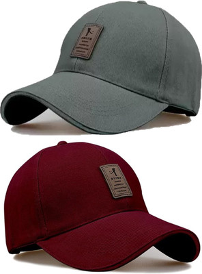 CLASSYMESSI Solid, Self Design Sports/Regular Cap Cap(Pack of 2)