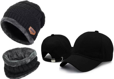 Nk tip top Solid Beanie Cap(Pack of 3)