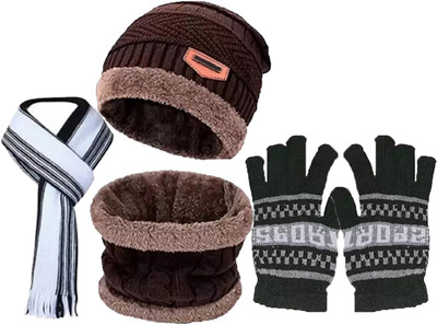 FLEXCY Beanie Cap(Pack of 3)