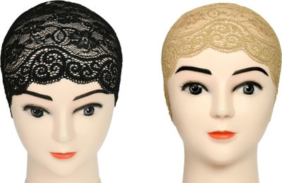 Sk world Self Design Skull Cap Cap(Pack of 2)