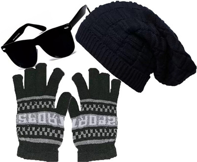 FLEXCY Beanie Cap(Pack of 3)