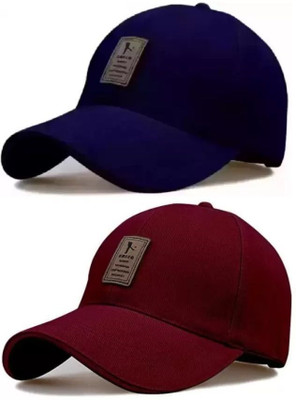 ILLARION Printed, Self Design, Solid Sports/Regular Cap Cap(Pack of 2)