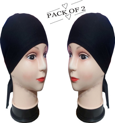 adnara Self Design, Solid Skull Cap Cap(Pack of 2)