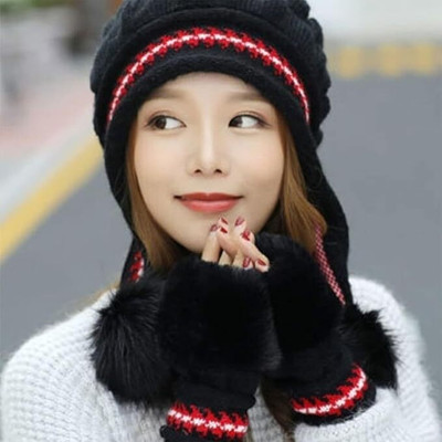 THE DDS STORE Self Design Beanie Cap