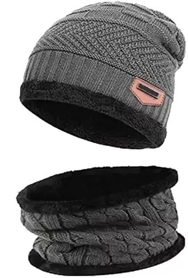 N S TREND Self Design Beanie Cap(Pack of 2)