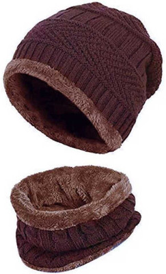 COLO Woven, Solid, Self Design Beanie Cap