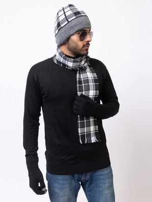 AMOLDO Geometric Print Beanie Cap(Pack of 3)