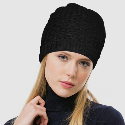 greyfab Self Design, Solid, Woven Beanie Cap