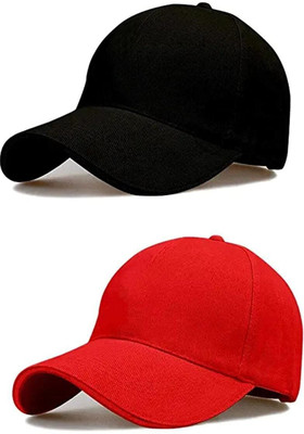 Rozti Self Design, Solid Sports/Regular Cap Cap(Pack of 2)