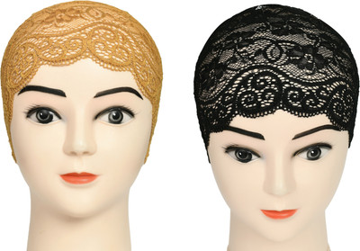 Sk world Self Design Skull Cap Cap(Pack of 2)