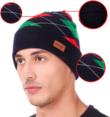 Knotyy Self Design Beanie Cap