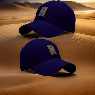 cap world Embroidered, Self Design, Solid Sports/Regular Cap Cap(Pack of 2)