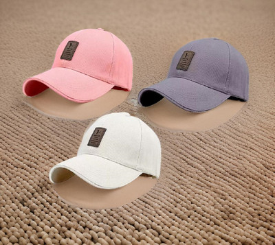 FD FLORIDA Solid, Self Design Sports/Regular Cap Cap(Pack of 3)