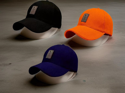 FD FLORIDA Solid, Self Design Sports/Regular Cap Cap(Pack of 3)