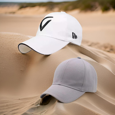 FD FLORIDA Embroidered, Solid, Self Design Sports/Regular Cap Cap(Pack of 2)