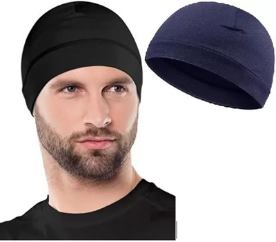 plutoprom Outdoor Essentials Skull Cap for Running, Skiing, Cycling ,Helmet Solid Skull Cap Cap(Pack of 2)