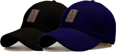 Rigzy Solid Sports/Regular Cap Cap(Pack of 2)