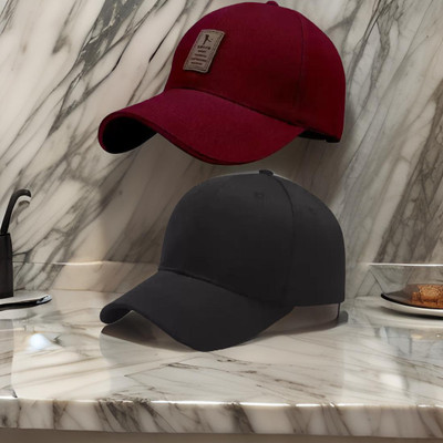 M John's Solid, Self Design, Embroidered Sports/Regular Cap Cap(Pack of 2)