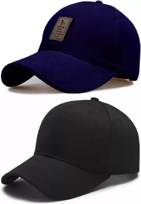 NK Tours Solid, Self Design Sports/Regular Cap Cap(Pack of 2)