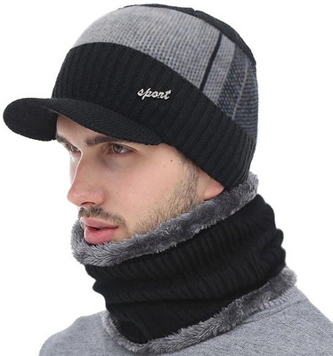 Frackson Solid, Self Design Beanie Cap(Pack of 2)