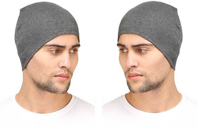Atabz Solid Skull Cap Cap(Pack of 2)