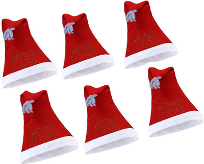 ME&YOU Merry Christmas Cap(Red, Pack of 6)