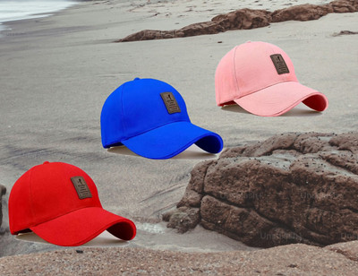 CLASSYMESSI Solid, Self Design Sports/Regular Cap Cap(Pack of 3)