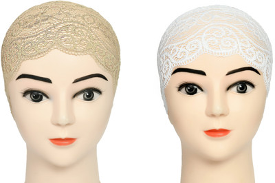 Sk world Self Design Skull Cap Cap(Pack of 2)
