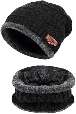 N S TREND Self Design Beanie Cap(Pack of 2)