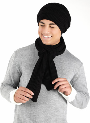 Bharatasya Self Design Beanie Cap(Pack of 2)