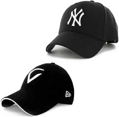 Flipstar Embroidered, Solid, Self Design, Applique Sports/Regular Cap Cap(Pack of 2)