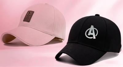 CLASSYMESSI Checkered, Self Design, Solid Sports/Regular Cap Cap(Pack of 2)