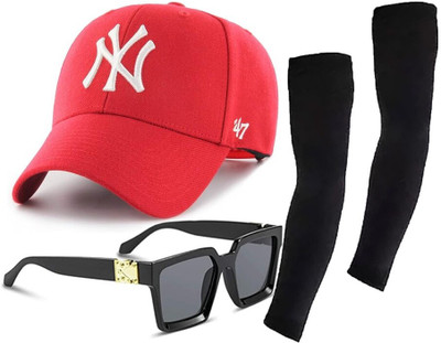 CLASSYMESSI Solid, Self Design, Embroidered Sports/Regular Cap Cap(Pack of 3)