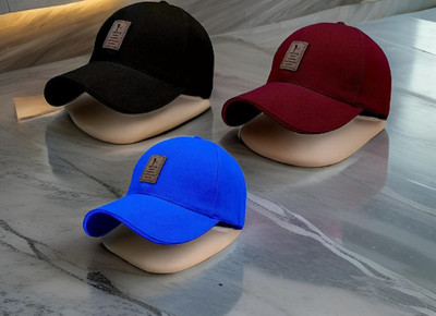 BLUCAPS Solid, Self Design Sports/Regular Cap Cap(Pack of 3)