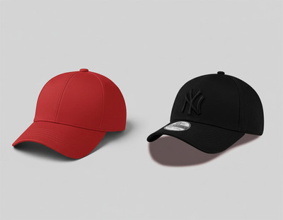 cap world Embroidered, Self Design, Solid Sports/Regular Cap Cap(Pack of 2)