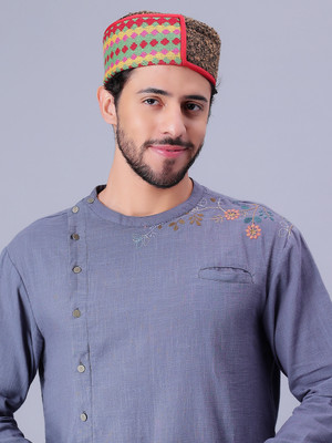 Bharatasya Self Design Skull Cap Cap