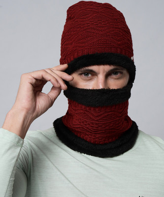 QUIN FLETCHER Mens Solid Beanie Cap combo (Cap + Muffler ) Solid Beanie Cap(Pack of 2)