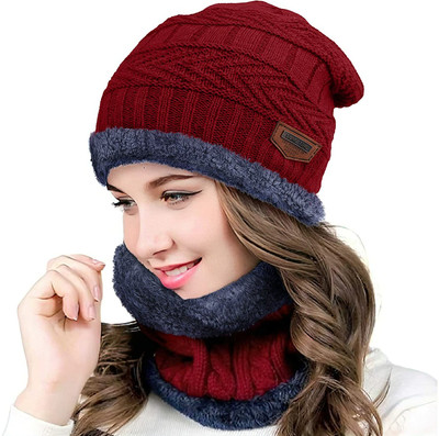 ARINJAY Solid Beanie Cap(Pack of 2)