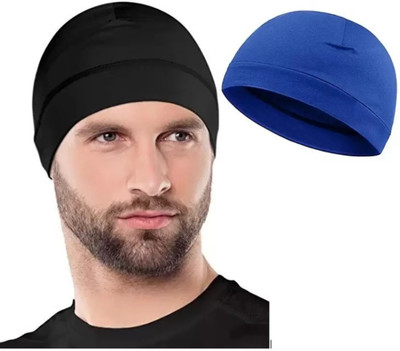 plutoprom Outdoor Essentials Skull Cap for Running, Skiing, Cycling ,Helmet Solid Skull Cap Cap(Pack of 2)