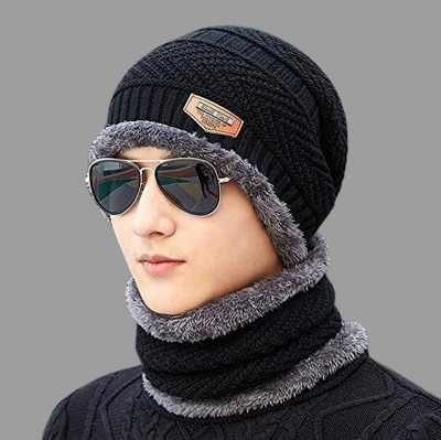 PERFECT STAR Striped Beanie Cap(Pack of 2)