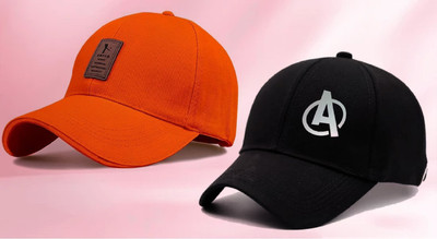 blutech Checkered, Self Design, Solid Sports/Regular Cap Cap(Pack of 2)