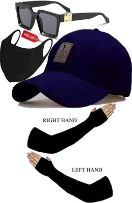 CLASSYMESSI Solid, Self Design Sports/Regular Cap Cap(Pack of 4)