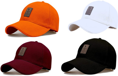 CLASSYMESSI Solid Sports/Regular Cap Cap(Pack of 4)