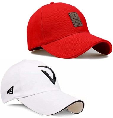 CLASSYMESSI Solid, Self Design, Embroidered Sports/Regular Cap Cap(Pack of 2)