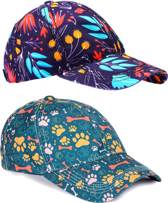 Knotyy Printed, Self Design, Solid Sports/Regular Cap Cap(Pack of 2)