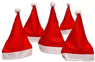 KUSUMCART Solid Santa Cap Cap(Pack of 5)